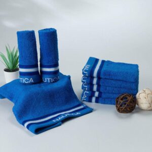 Nautica Dove Down Cotton Face Towel (Blue) - Set Of Eight 100% Cotton