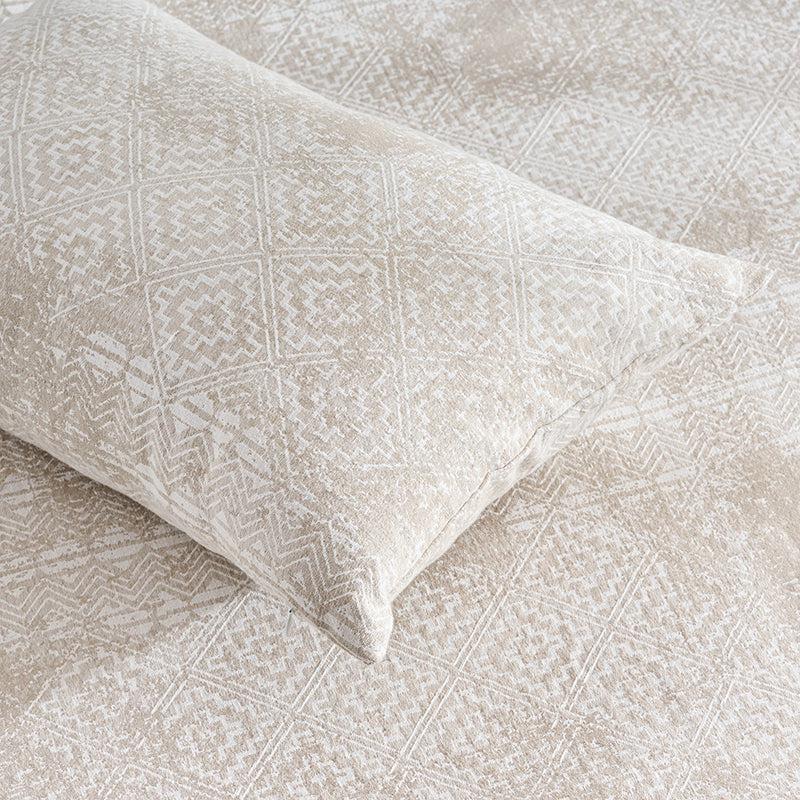 Nordic Calm Bed Cover - Beige Cotton - Image 4