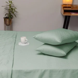 Diamond Dazz Jacquard Pillow Cover (Sage) - Set Of Two 100% Cotton