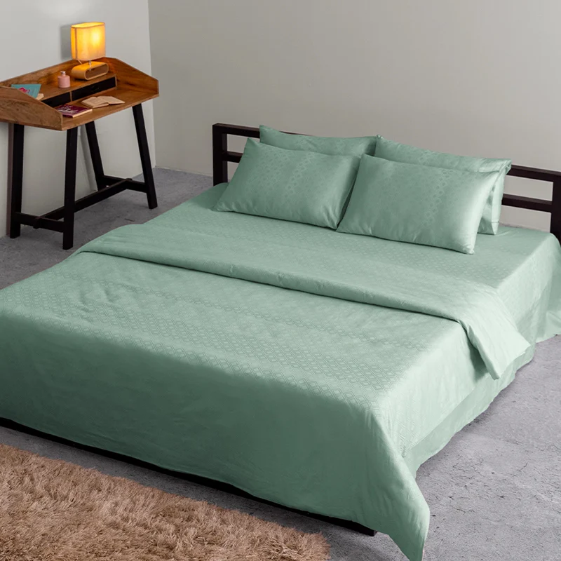 Diamond Dazz Jacquard Pillow Cover (Sage) - Set Of Two 100% Cotton - Image 4