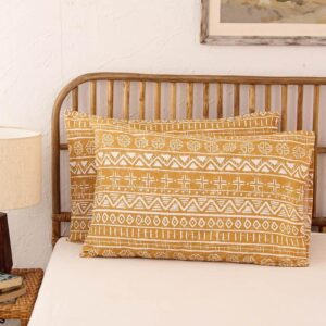Kullu Patti Pillow - Yellow Cotton