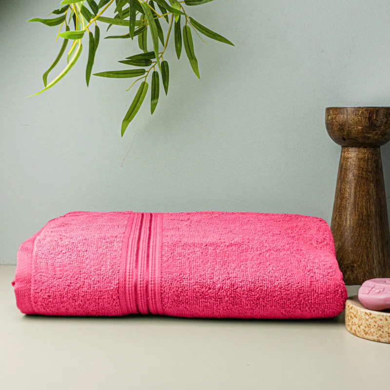 Micro Cotton LuxeDry Solid Bath Towel - Pink 100% Cotton - Image 3