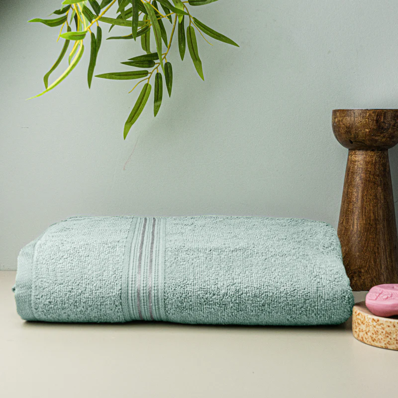 Micro Cotton LuxeDry Solid Bath Towel - Sea Blue 100% Cotton - Image 3