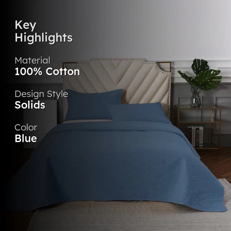 Spirex Bedcover - Blue 100% Cotton - Image 2