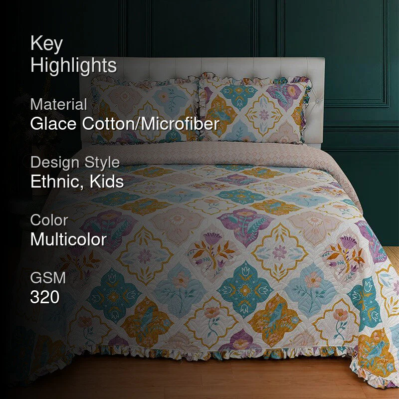 Manisha Ethnic Bedcover Glace Cotton/Microfiber - Image 2