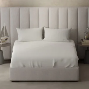 Nautica Cove Accent Solid Cotton Bedsheet (Off White)